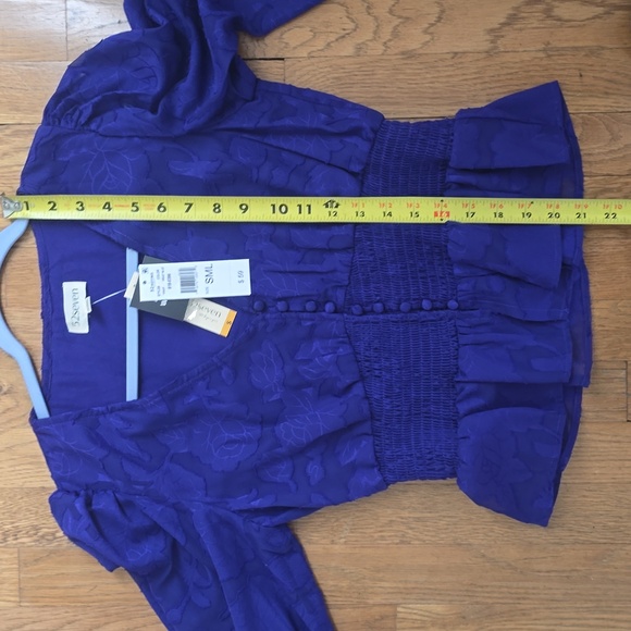 52SEVEN BRAND WOMEN'S PURPLE TOP WITH SMOCKING SIZE SMALL - Picture 10 of 14